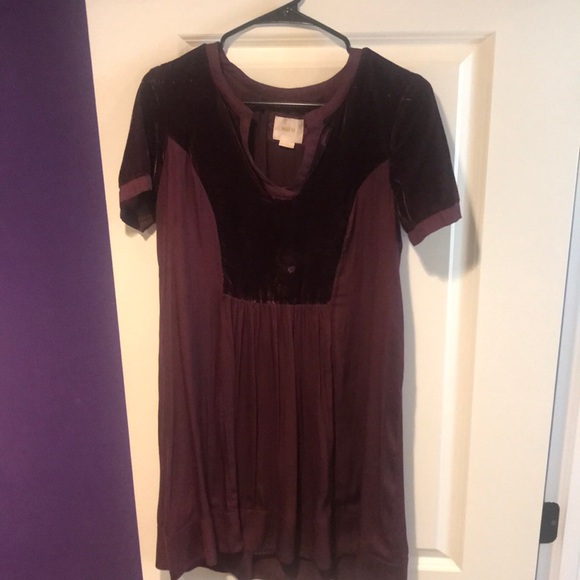 Maeve Dresses & Skirts - Plum mini velvet tunic dress